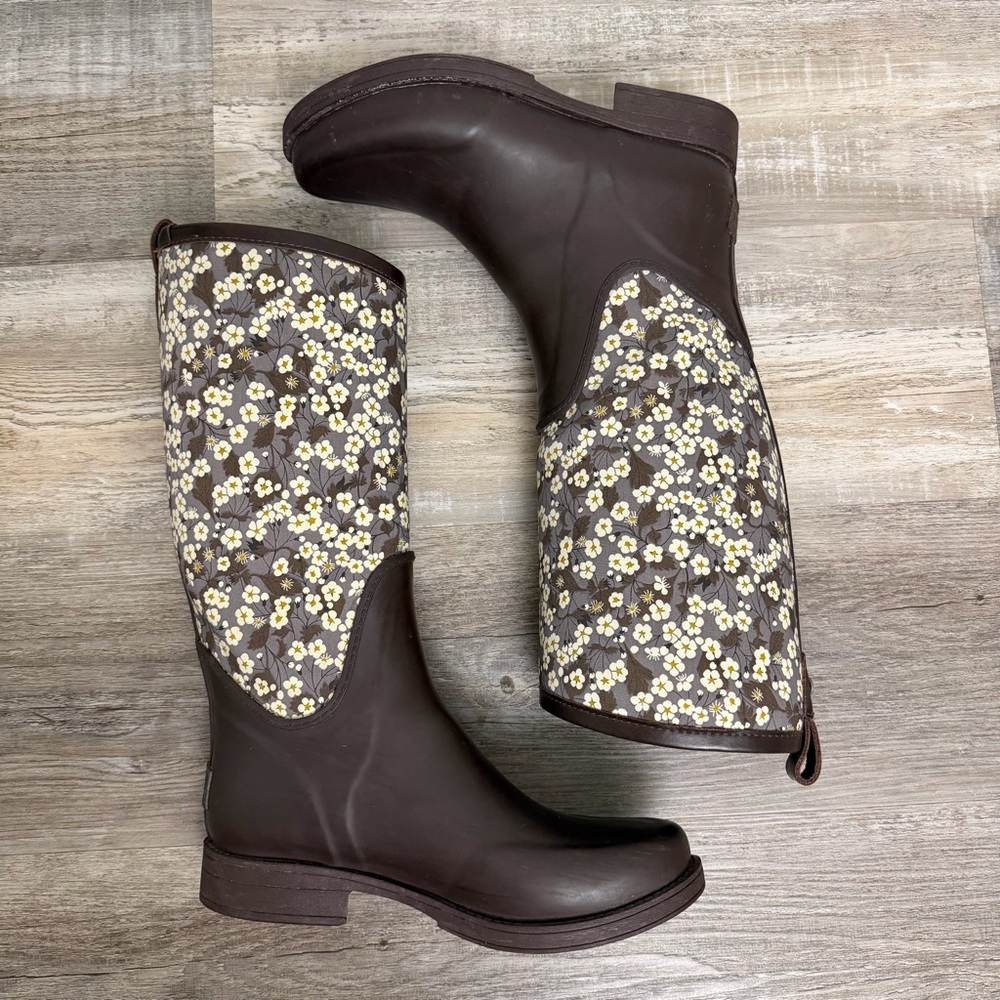 UGG Reignfall Liberty Tall Rain Boots, Floral Pattern-size 8 like NEW🔥